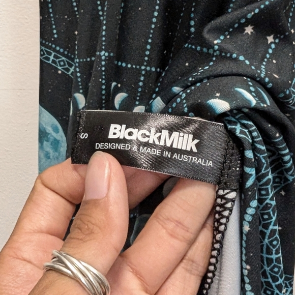 BlackMilk moon phases teal silky playsuit romper celestial size S Witchy Gothic - Picture 3 of 6